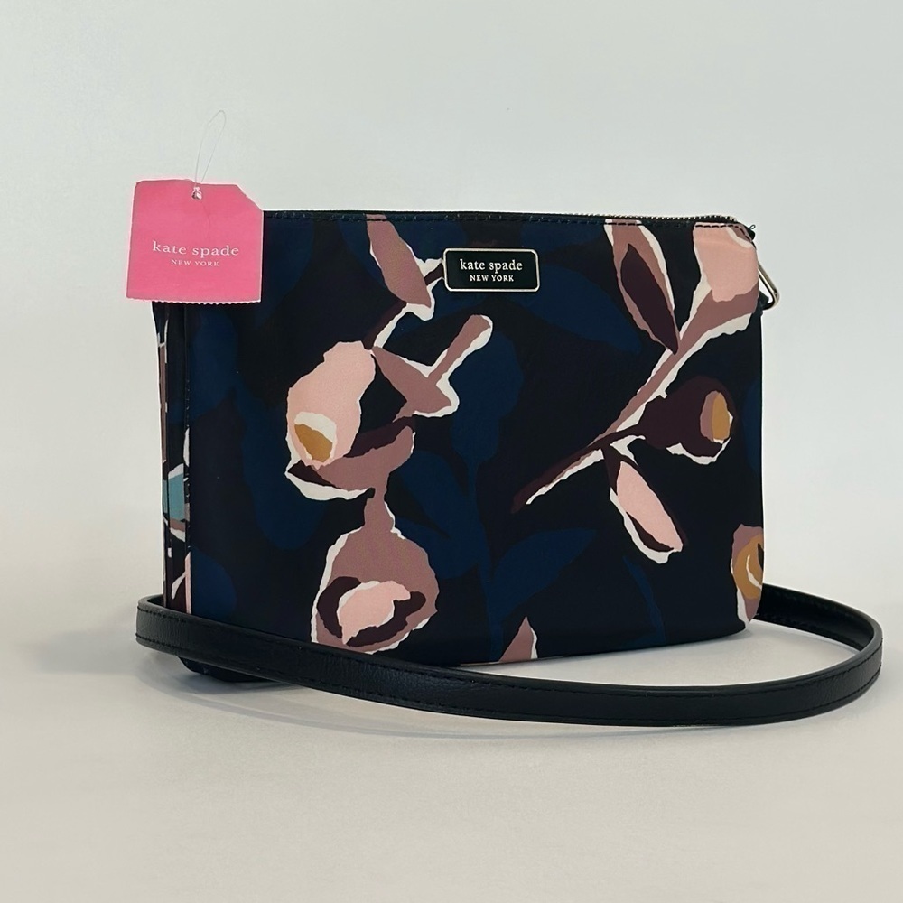 Kate Spade New York Triple Gusset Crossbody Bag with Dawn Paper Rose Print - Picture 11 of 13
